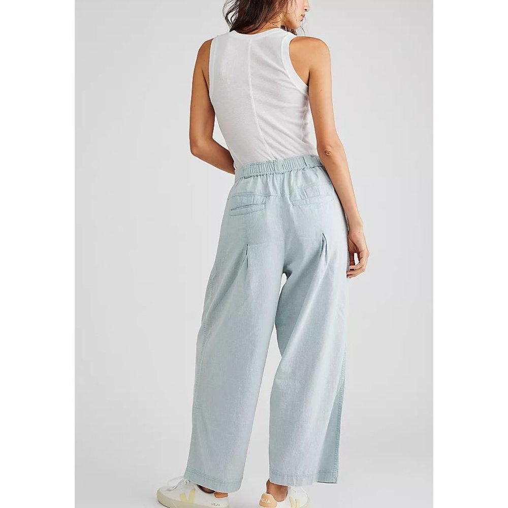 🎉LAST CHANCE🎉 FREE PEOPLE Lotta Love Trousers / Skies - Picture 9 of 10